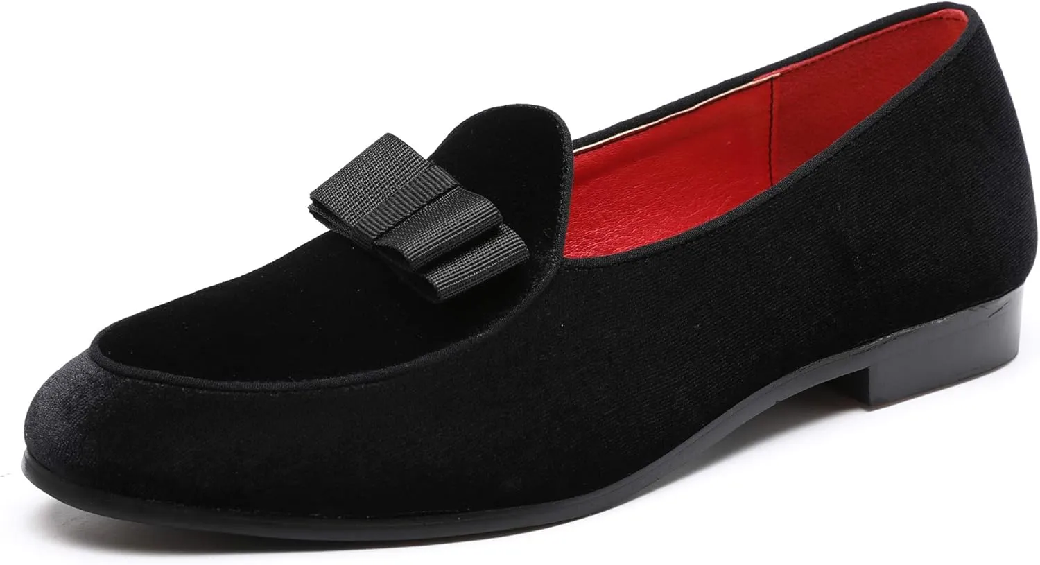Mens Loafers Driving Shoes for Men Leather Elegant Moccasin Wedding Dress Smoking Slipper Bow Black Blue Red
