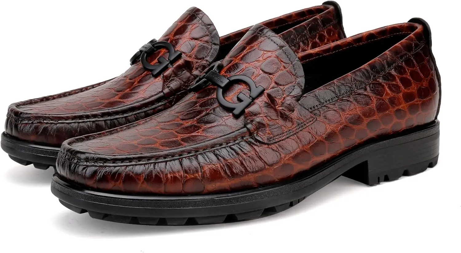 Mens Luxury Leather Penny Loafer, Fashion Comfort Dress Shoes Classical Handmade Slip on Loafer Shoes for Men