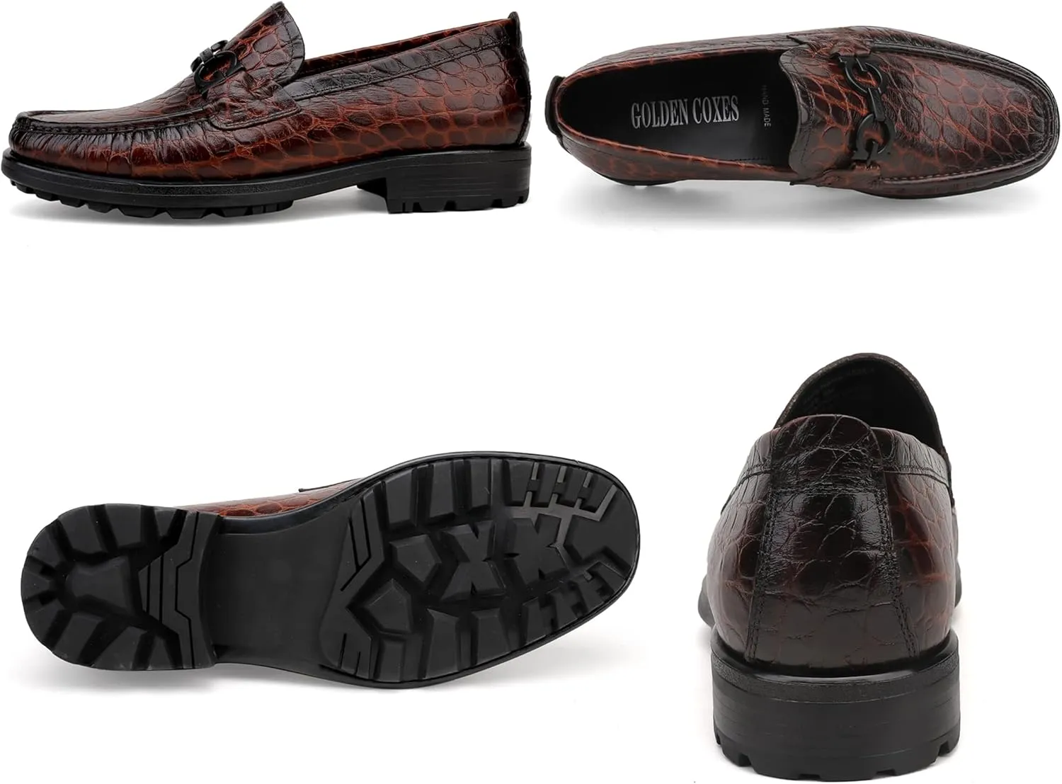 Mens Luxury Leather Penny Loafer, Fashion Comfort Dress Shoes Classical Handmade Slip on Loafer Shoes for Men