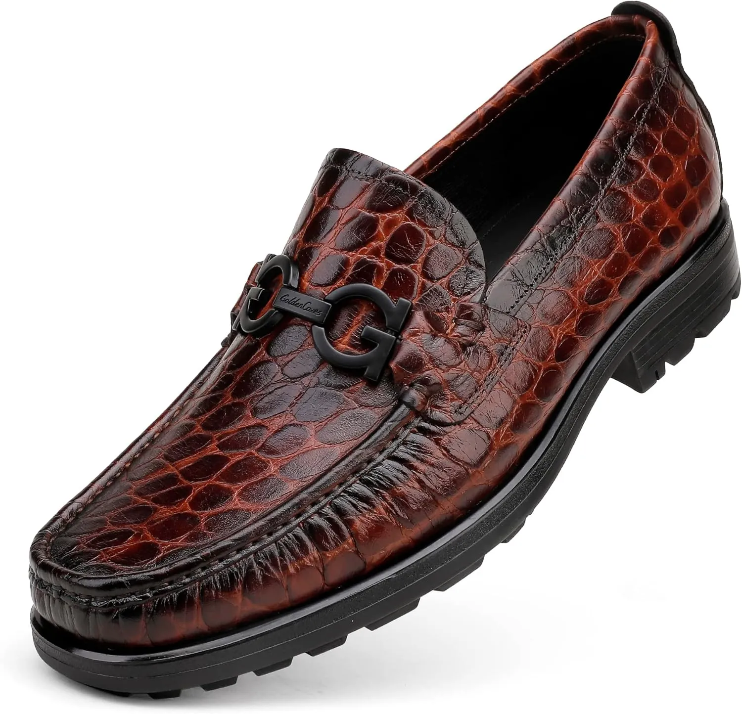 Mens Luxury Leather Penny Loafer, Fashion Comfort Dress Shoes Classical Handmade Slip on Loafer Shoes for Men