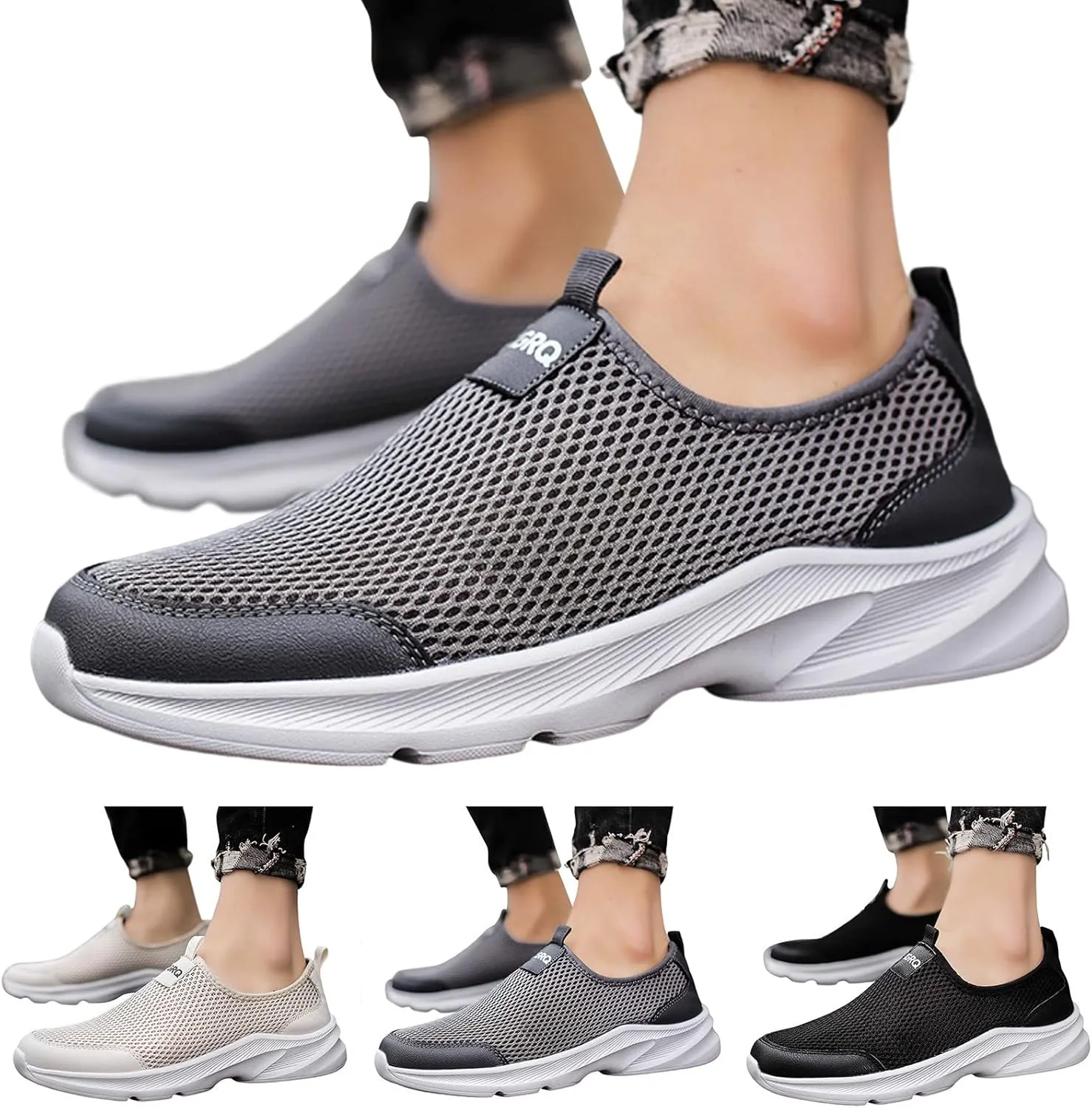 Mens Minimalist Shoes Simple Solid Color Slip-on Loafers Non Slip Recovery Shoes Lightweight Sneaker Guards Air 1 Men