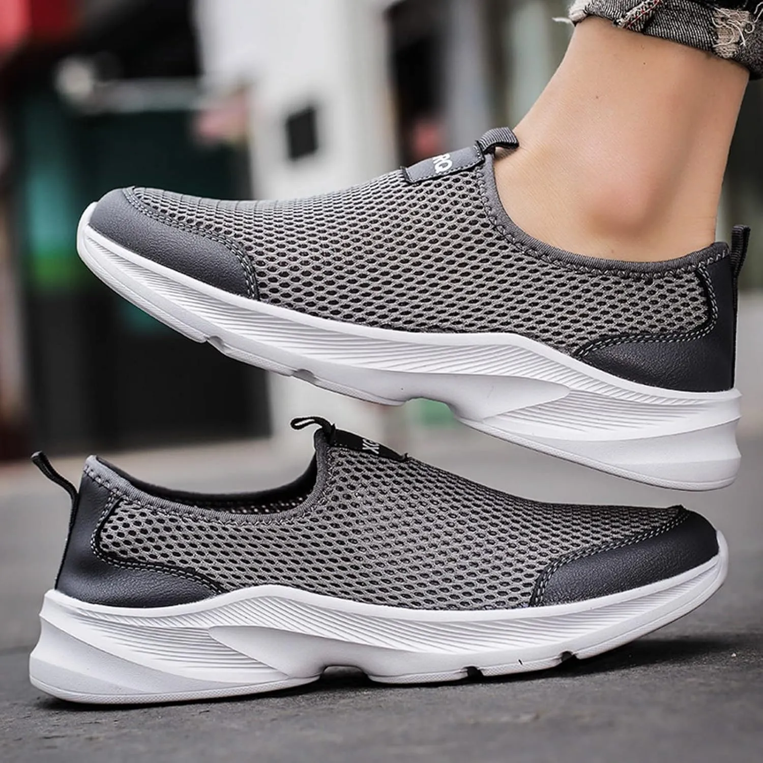 Mens Minimalist Shoes Simple Solid Color Slip-on Loafers Non Slip Recovery Shoes Lightweight Sneaker Guards Air 1 Men