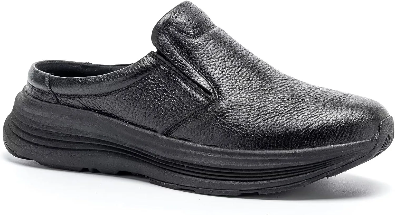 Men's Orthopedic Leather Dress Walking Shoes with Arch Support: Comfort Diabetic Oxford for Achilles Tendon, Plantar Fasciitis Recovery Thick Sole Loafers for Date, Wedding Black Size 14