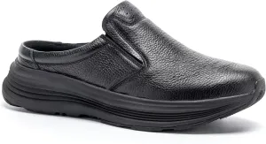 Men's Orthopedic Leather Dress Walking Shoes with Arch Support: Comfort Diabetic Oxford for Achilles Tendon, Plantar Fasciitis Recovery Thick Sole Loafers for Date, Wedding Black Size 14