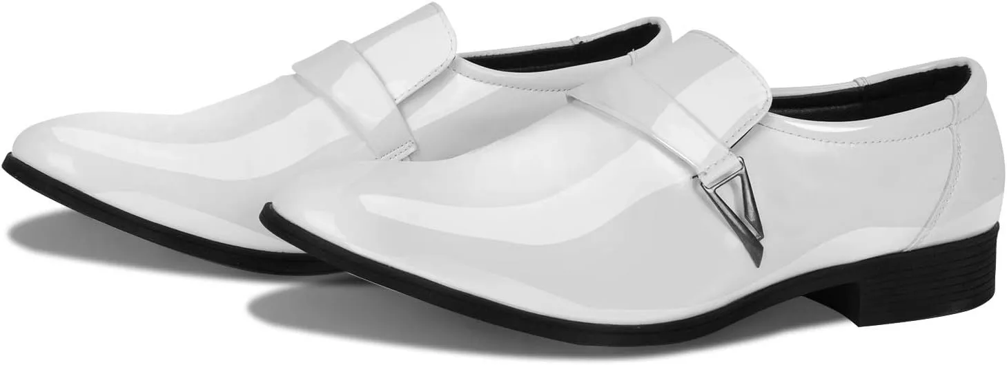 Men's Pointed-Toe Tuxedo Dress Shoes Casual Slip-on Loafer