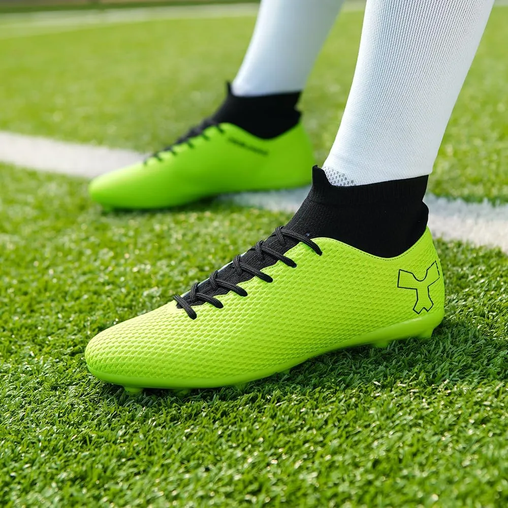Men's Soccer Cleats Football Cleats for Mens Big Boys High-Top Spikes Shoes for Youth Professional Training Turf Indoor Outdoor Sneaker