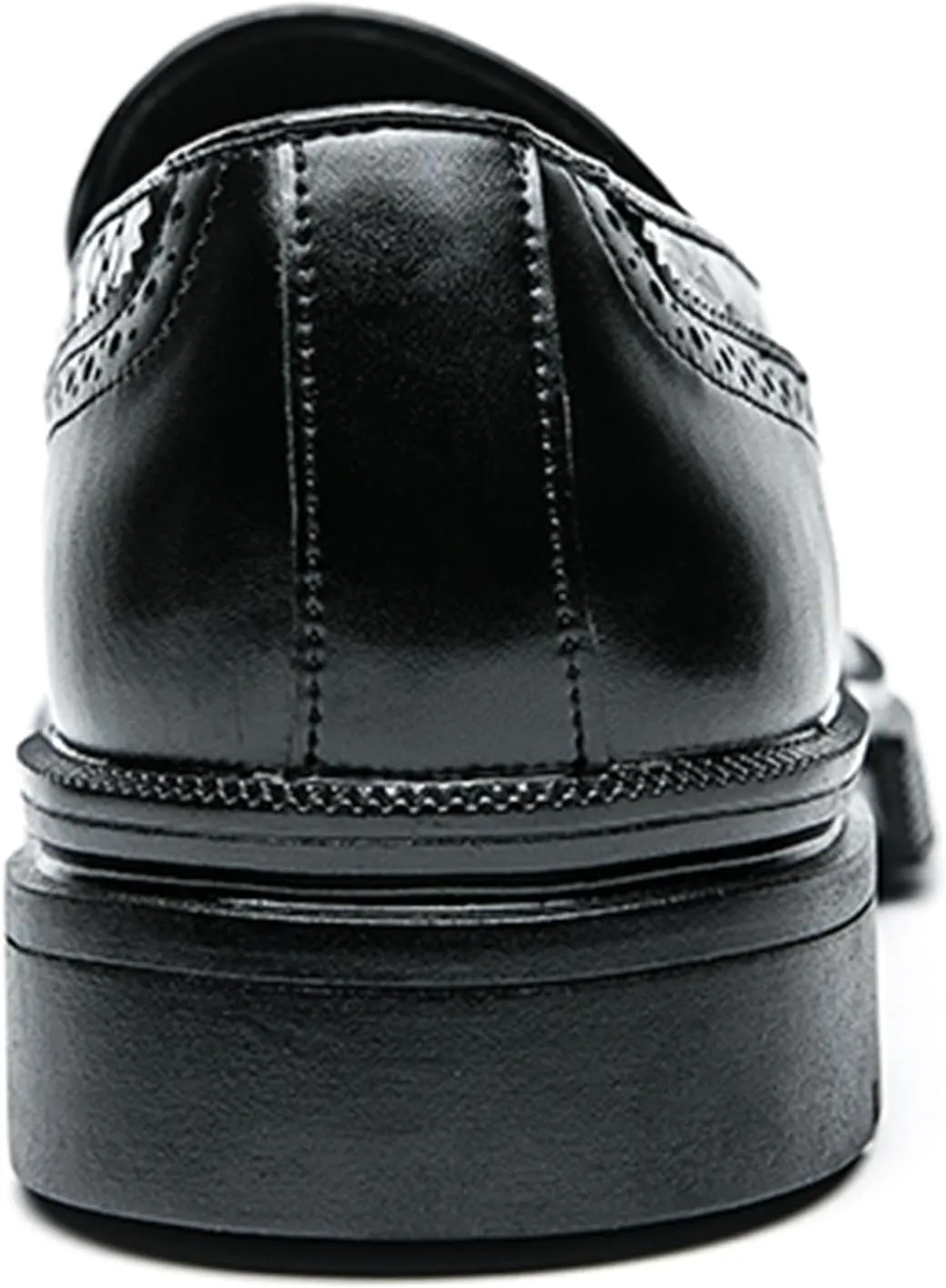 Men's Tassel Loafers Woven Pattern Leather Slip-on Dress Shoes Wide Round Toe Brogue Wingtip Business Design Fashion Non-Slip Work Casual Shoes
