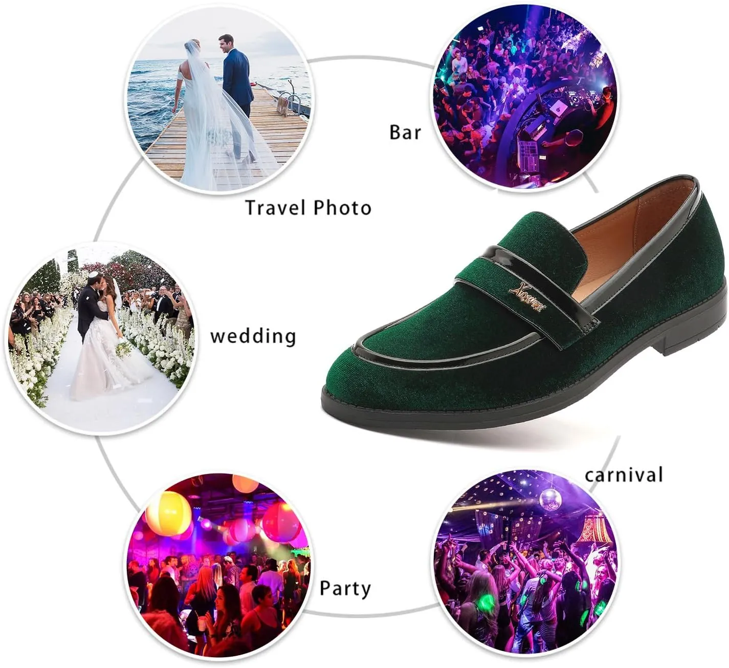 Mens Velvet Loafers, Men's Fashion Mens Dress Shoes Classic Loafers for Wedding Party Penny Dancing,Slip-On Flats Smoking Slippers Prom