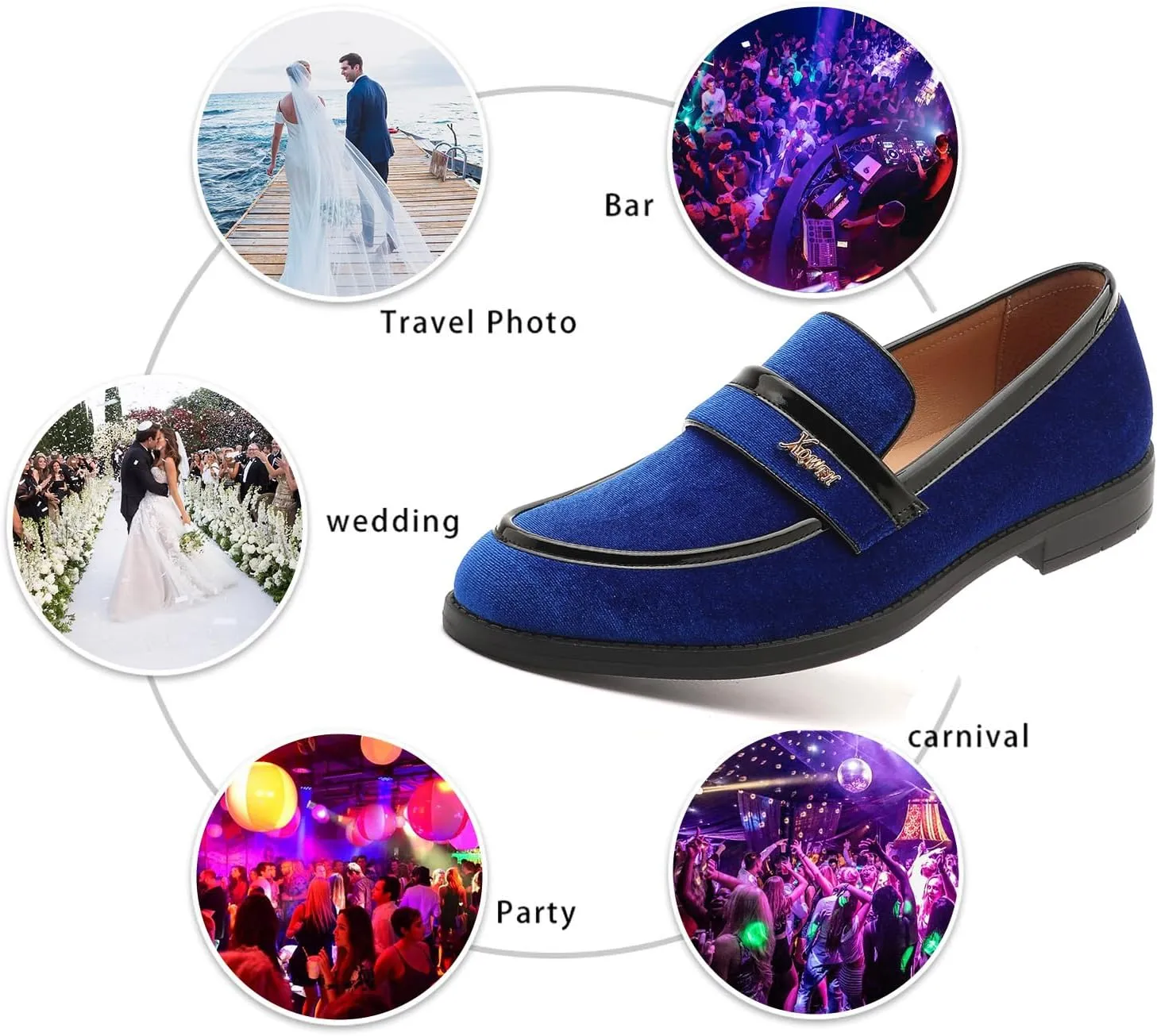 Mens Velvet Loafers, Men's Fashion Mens Dress Shoes Classic Loafers for Wedding Party Penny Dancing,Slip-On Flats Smoking Slippers Prom