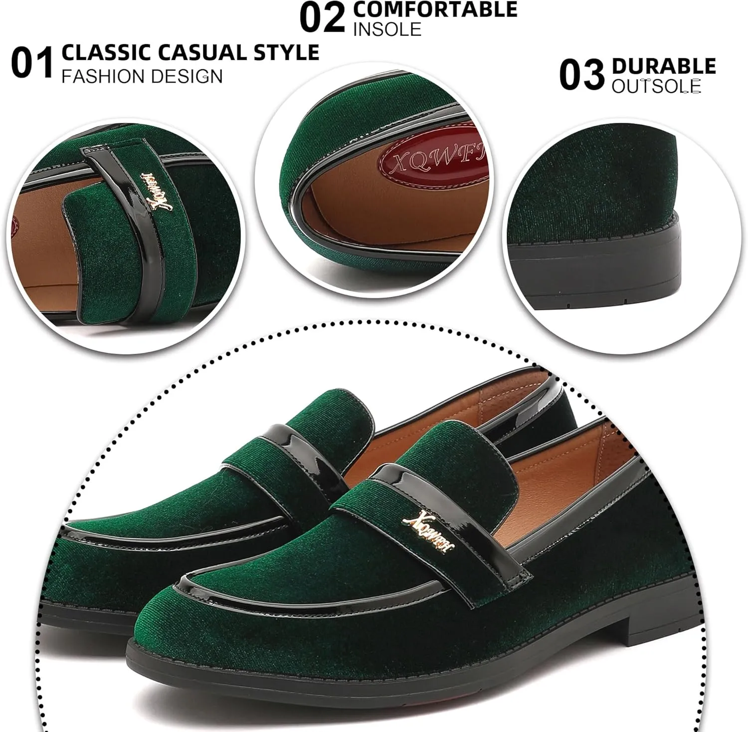 Mens Velvet Loafers, Men's Fashion Mens Dress Shoes Classic Loafers for Wedding Party Penny Dancing,Slip-On Flats Smoking Slippers Prom
