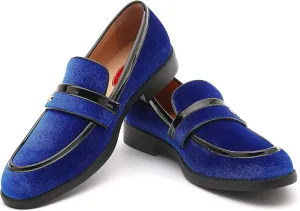 Mens Velvet Loafers, Men's Fashion Mens Dress Shoes Classic Loafers for Wedding Party Penny Dancing,Slip-On Flats Smoking Slippers Prom