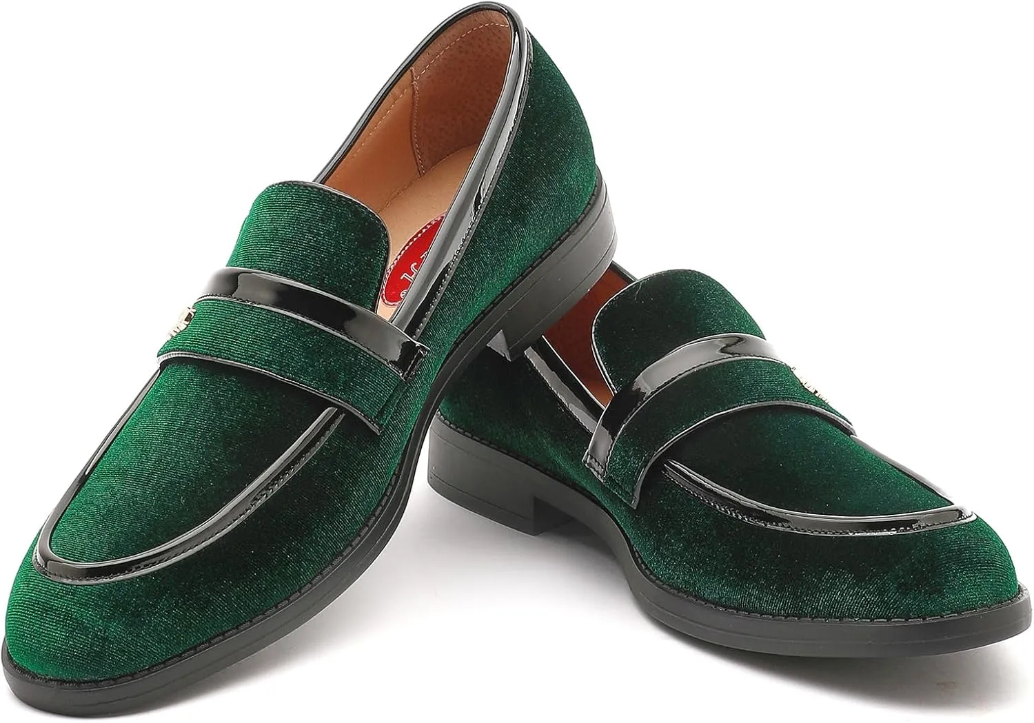 Mens Velvet Loafers, Men's Fashion Mens Dress Shoes Classic Loafers for Wedding Party Penny Dancing,Slip-On Flats Smoking Slippers Prom