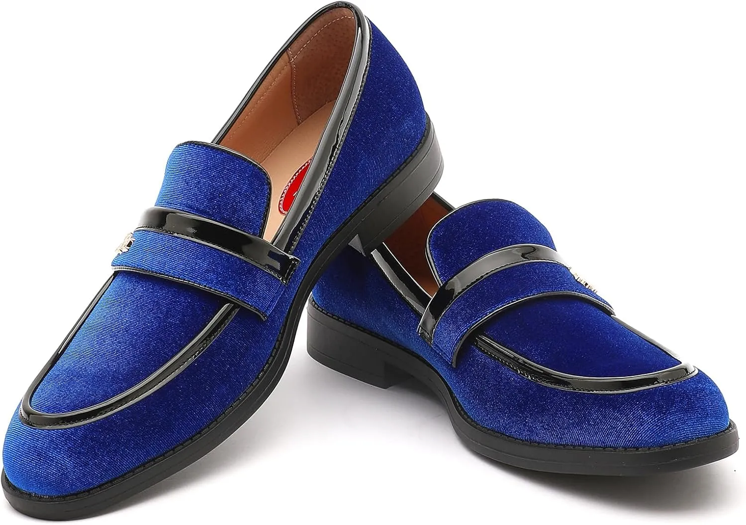 Mens Velvet Loafers, Men's Fashion Mens Dress Shoes Classic Loafers for Wedding Party Penny Dancing,Slip-On Flats Smoking Slippers Prom