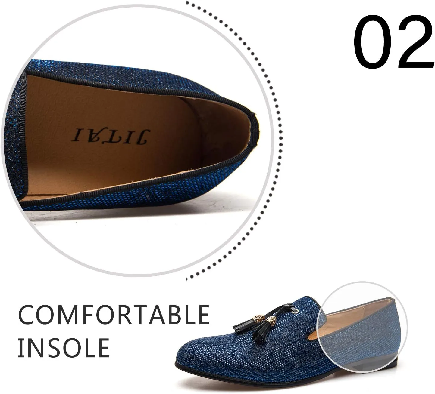 Men's Vintage Velvet Embroidery Noble Loafer Shoes Slip-on Loafer Smoking Slipper Tassel Loafer