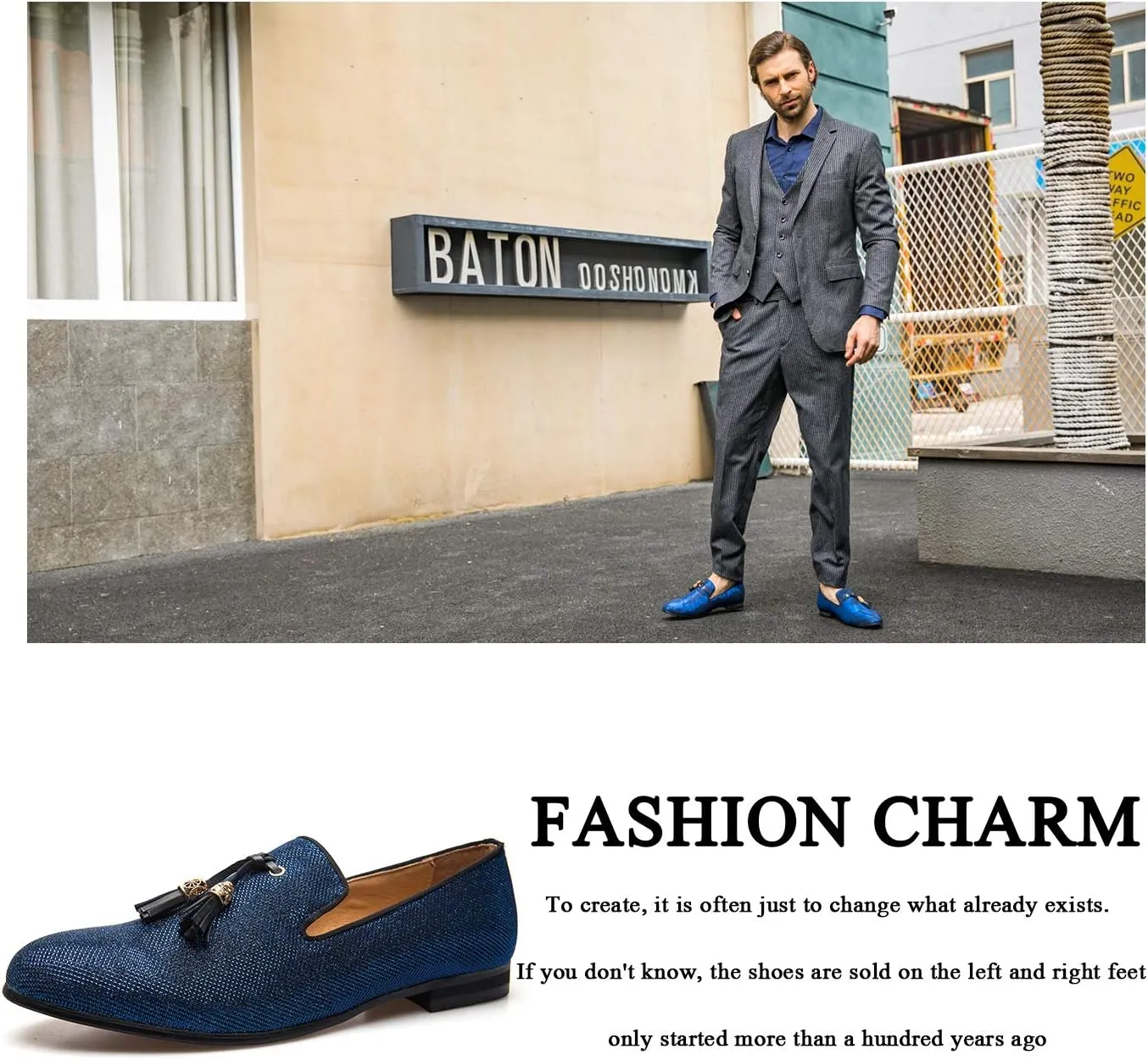 Men's Vintage Velvet Embroidery Noble Loafer Shoes Slip-on Loafer Smoking Slipper Tassel Loafer
