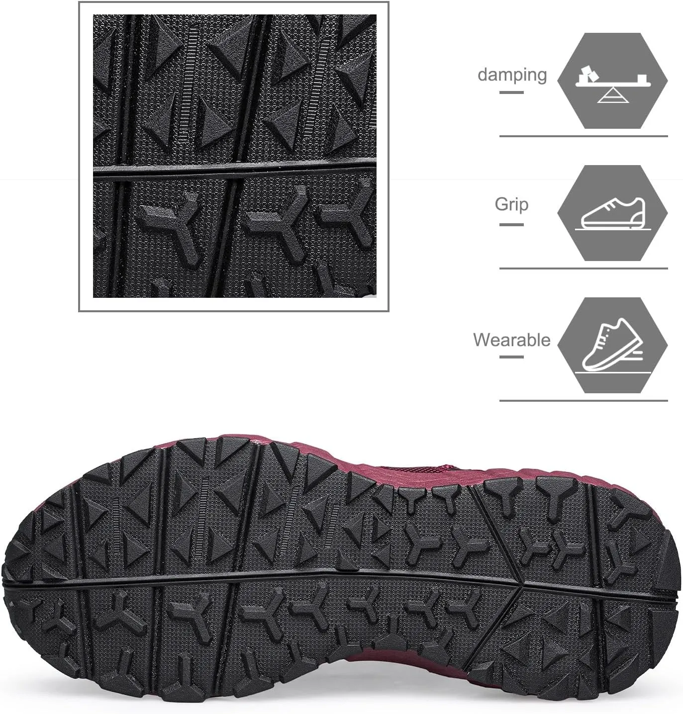 Men's Walking Shoes Hands Free Slip On Sneaker Strap Running Tennis Shoes for Flat Feet Plantar Fasciitis Workout Shoes
