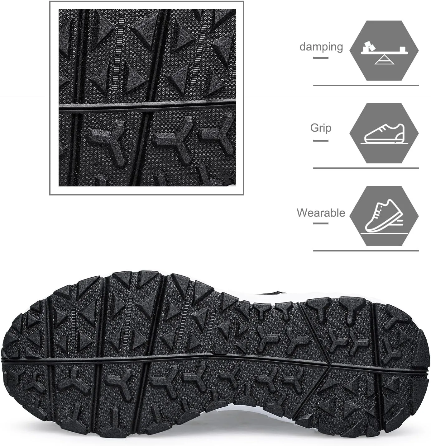 Men's Walking Shoes Hands Free Slip On Sneaker Strap Running Tennis Shoes for Flat Feet Plantar Fasciitis Workout Shoes