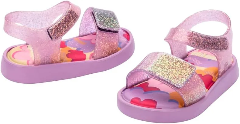 mini melissa Jump Sandals for Babies & Toddlers - Papete Jelly Sandal w/Velcro Fastener, Comfy Sandals for Toddler Girls