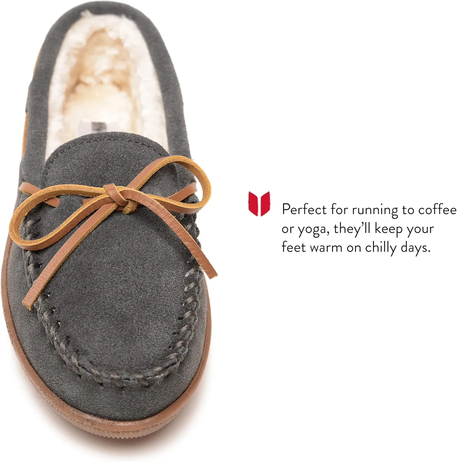 Minnetonka Womens Pile Lined Hardsole Moccasin Slipper