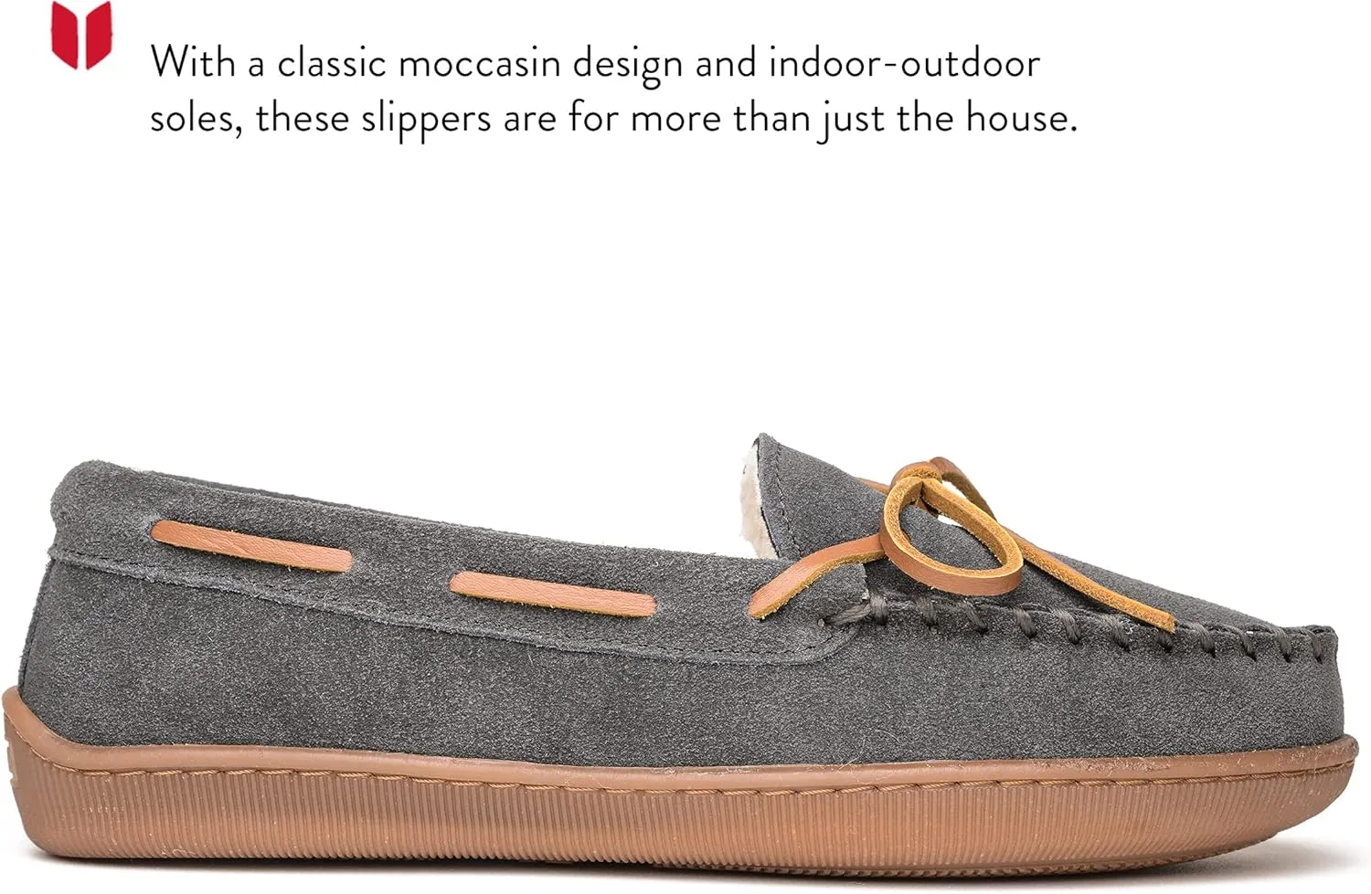 Minnetonka Womens Pile Lined Hardsole Moccasin Slipper