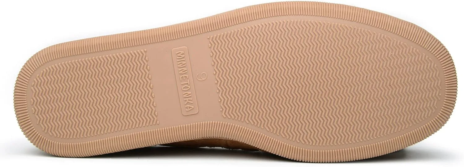 Minnetonka Womens Pile Lined Hardsole Moccasin Slipper