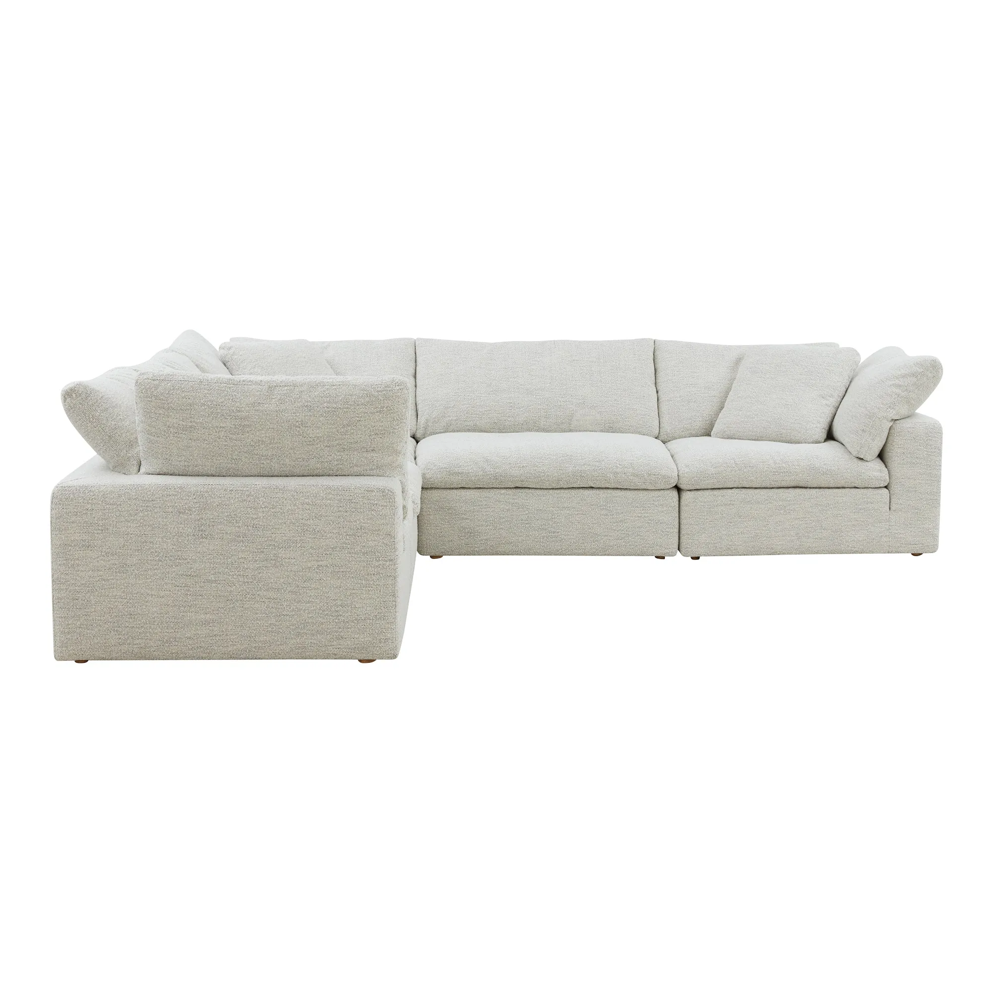 Moe's Home Collection Clay Classic L-Shaped Modular Sectional ~ Coastside Sand Performance Fabric