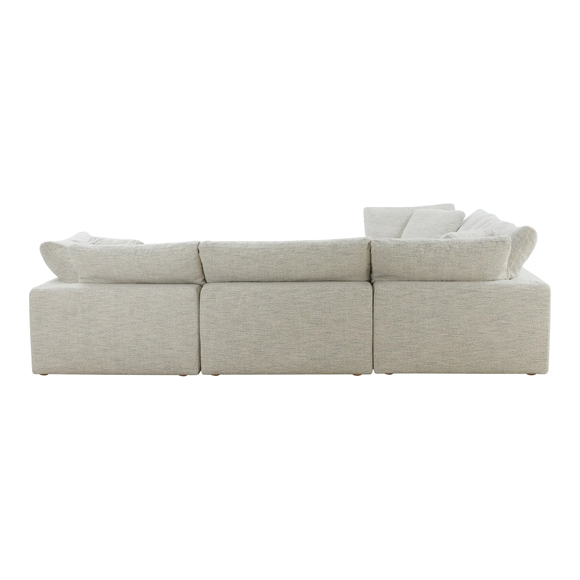 Moe's Home Collection Clay Classic L-Shaped Modular Sectional ~ Coastside Sand Performance Fabric