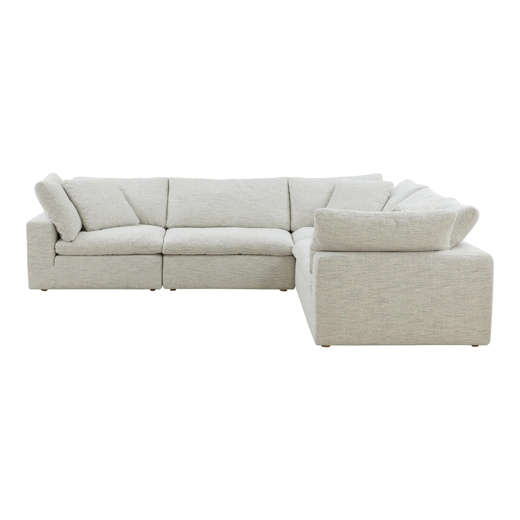 Moe's Home Collection Clay Classic L-Shaped Modular Sectional ~ Coastside Sand Performance Fabric