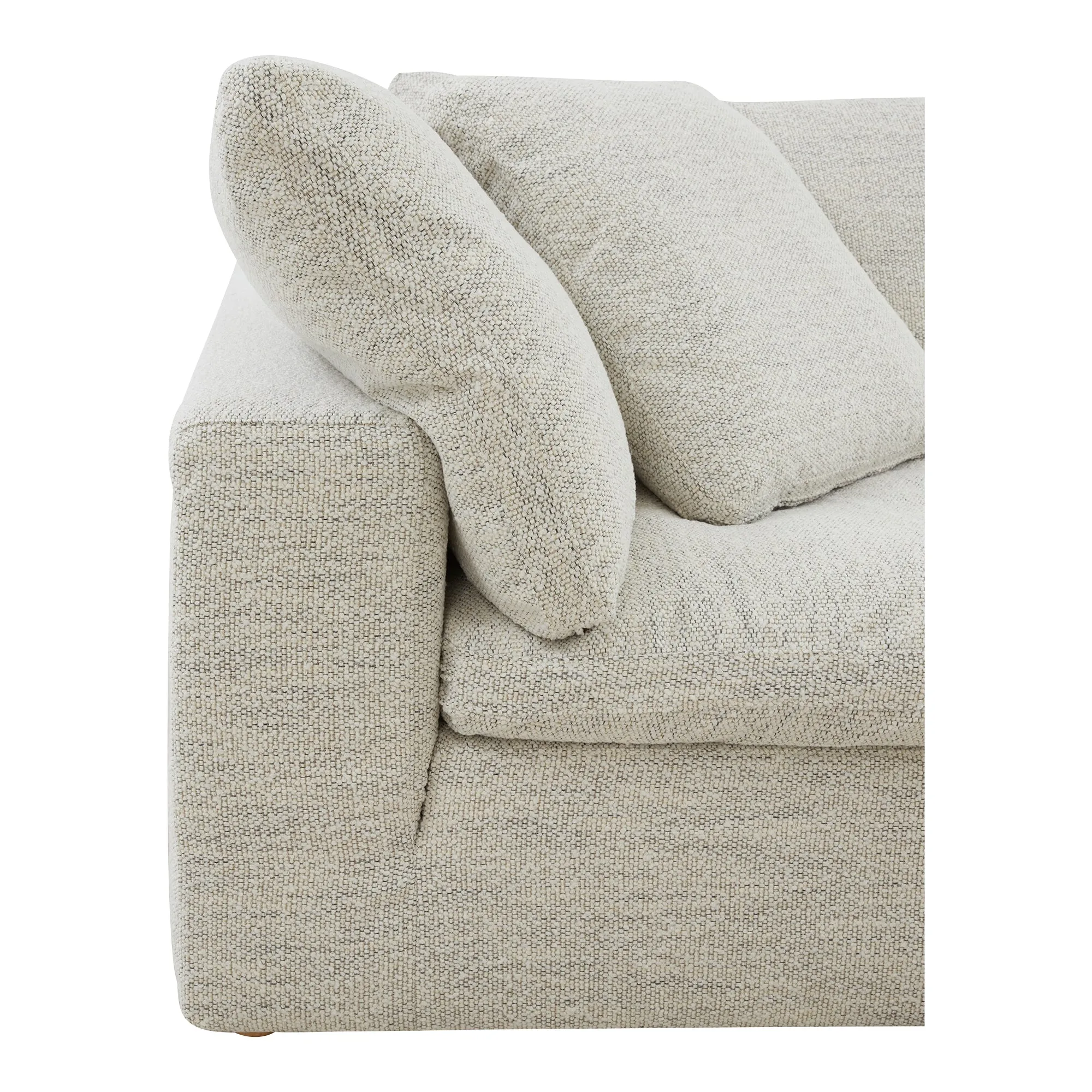 Moe's Home Collection Clay Classic L-Shaped Modular Sectional ~ Coastside Sand Performance Fabric