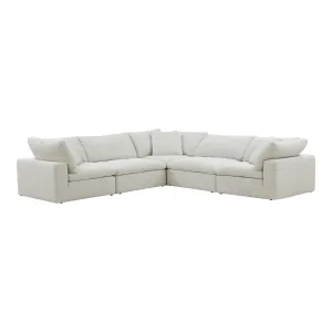 Moe's Home Collection Clay Classic L-Shaped Modular Sectional ~ Coastside Sand Performance Fabric