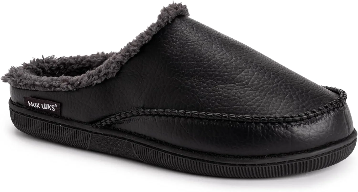 MUK LUKS Men's Faux Leather Clog Slipper