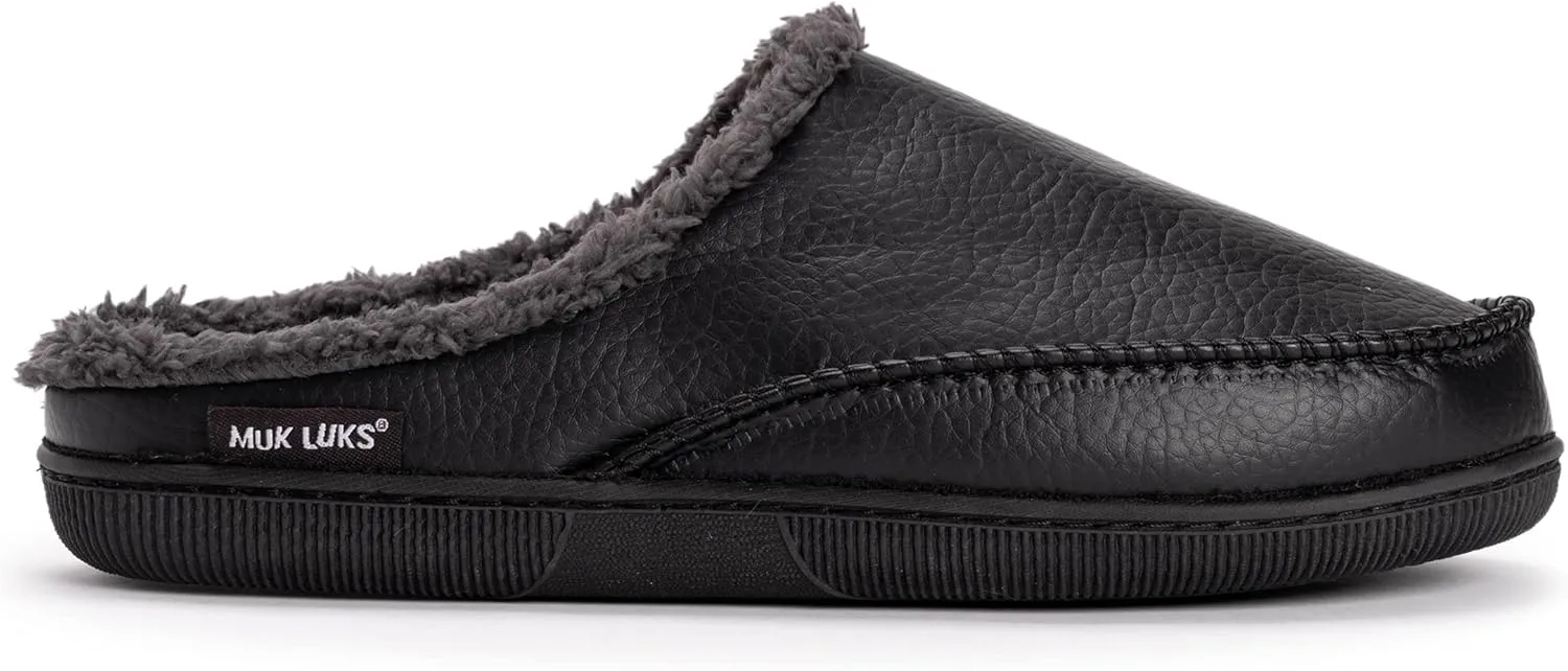MUK LUKS Men's Faux Leather Clog Slipper
