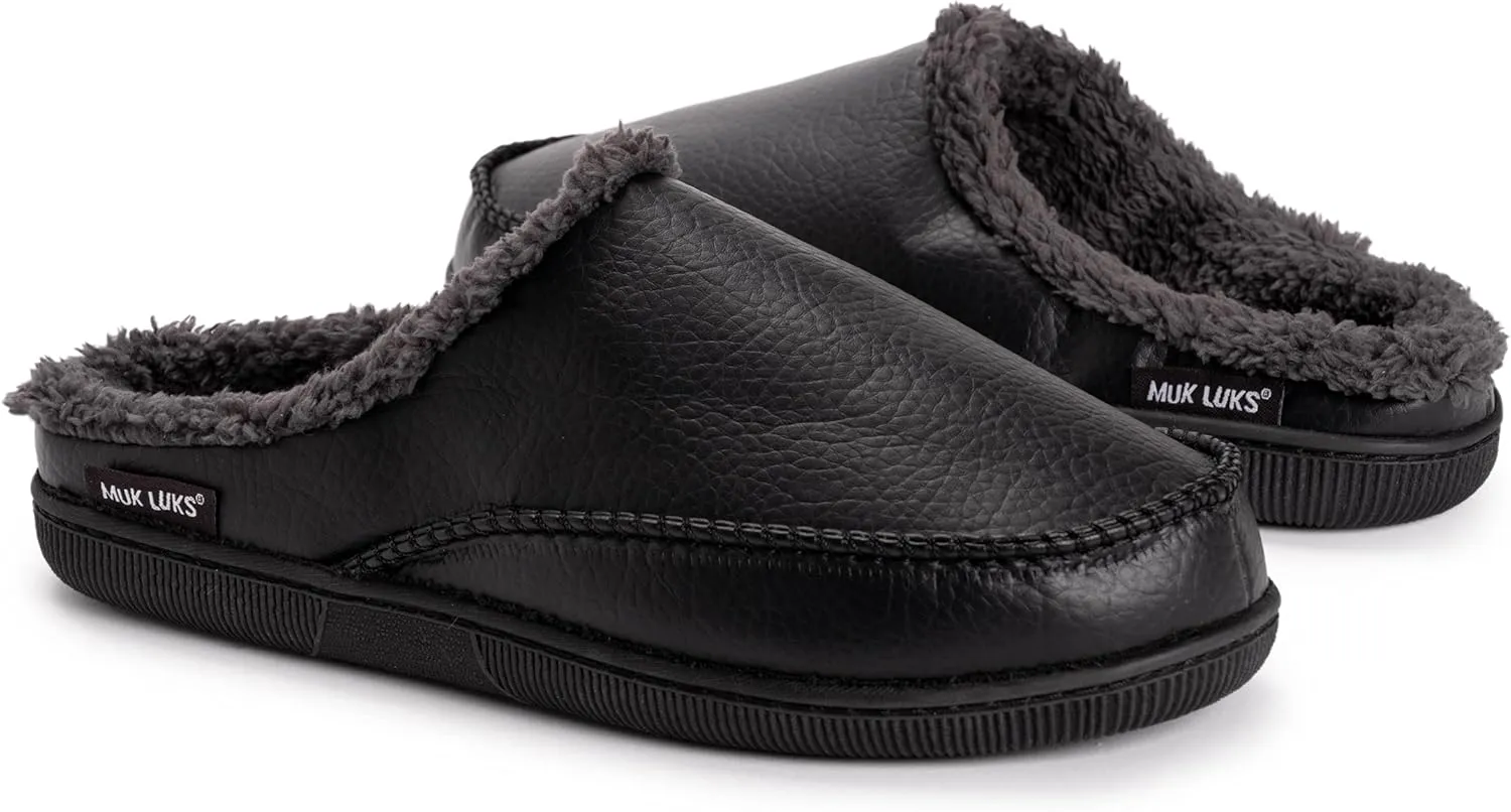 MUK LUKS Men's Faux Leather Clog Slipper