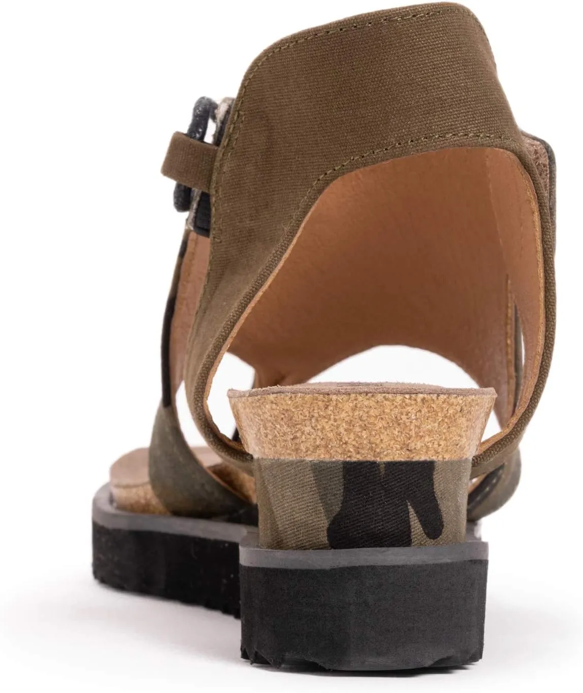 MUK LUKS Women's Pitch Solo Sandal-Khaki Wedge