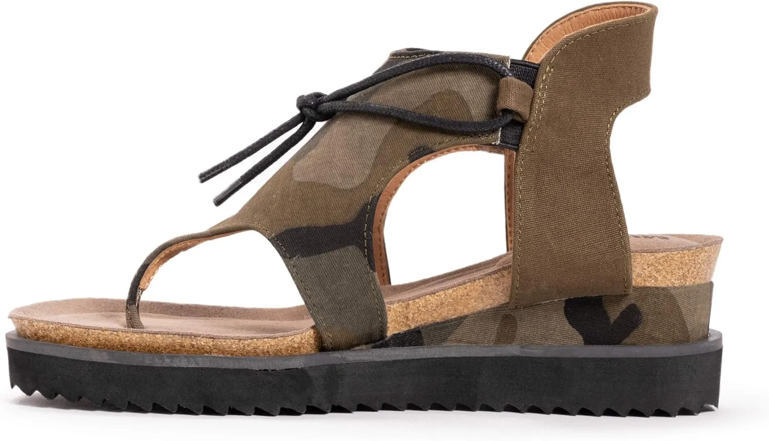 MUK LUKS Women's Pitch Solo Sandal-Khaki Wedge