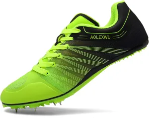 New Track and Field Shoes - Unisex, All Ages - Black - Mesh - Athletic - Minimal Cushioning - Lace-Up - Round Toe - Flat Heel - Sprint Running - Nail Spikes - US Size 12
