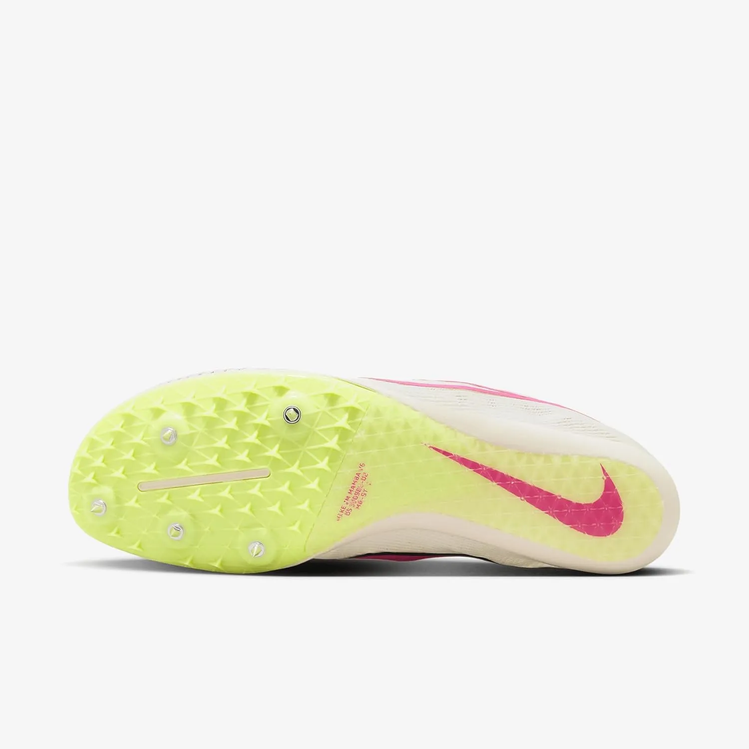 Nike Zoom Mamba 6 Track & Field Distance Spikes, 4.5, White/Black