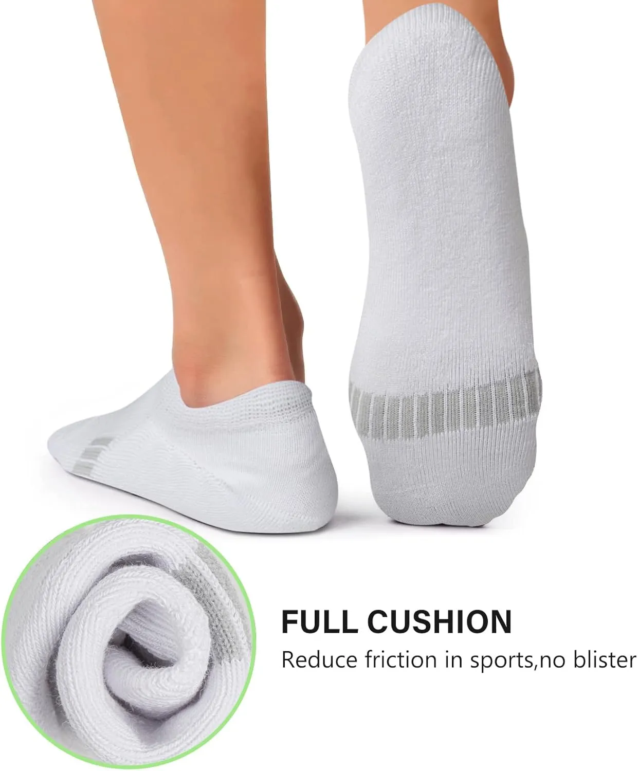 No Show Socks Womens Athletic Cushion Ankle Footies Low Cut 5-6 Pairs
