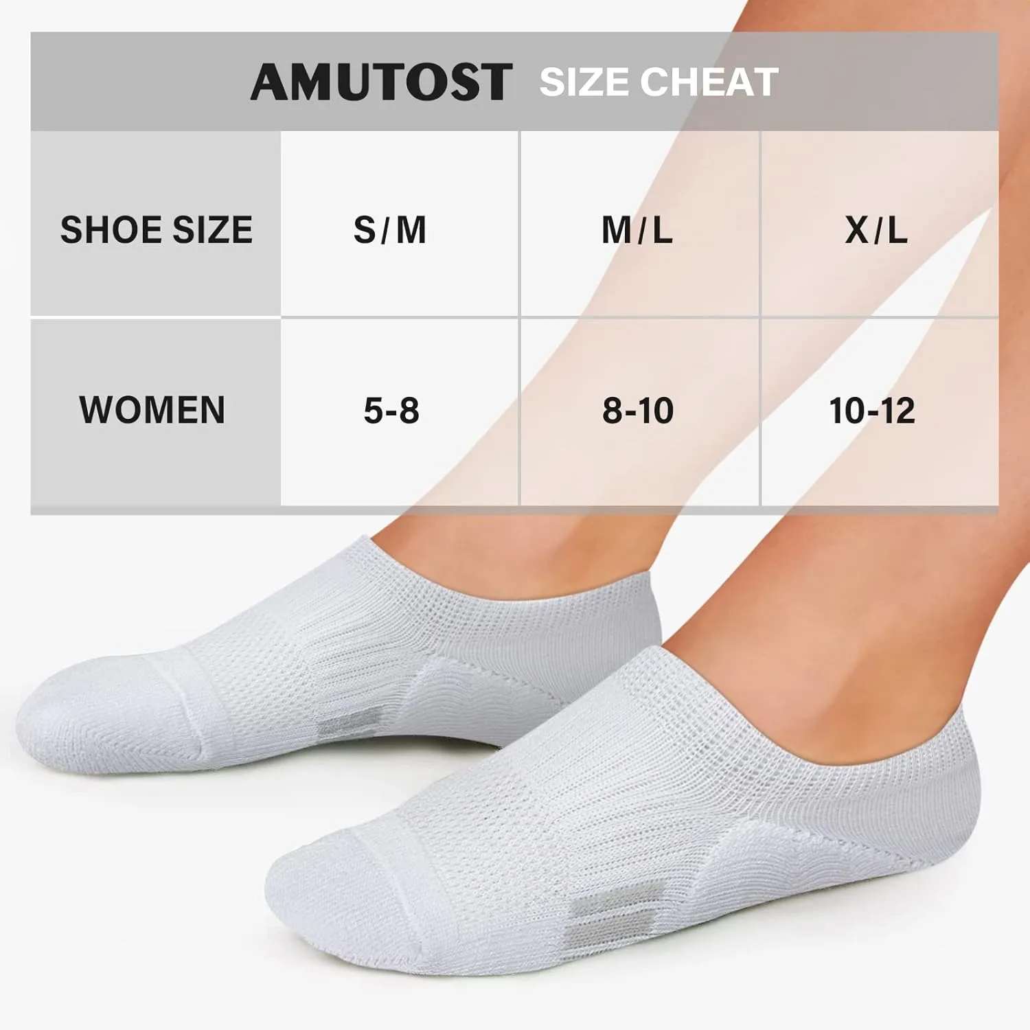 No Show Socks Womens Athletic Cushion Ankle Footies Low Cut 5-6 Pairs