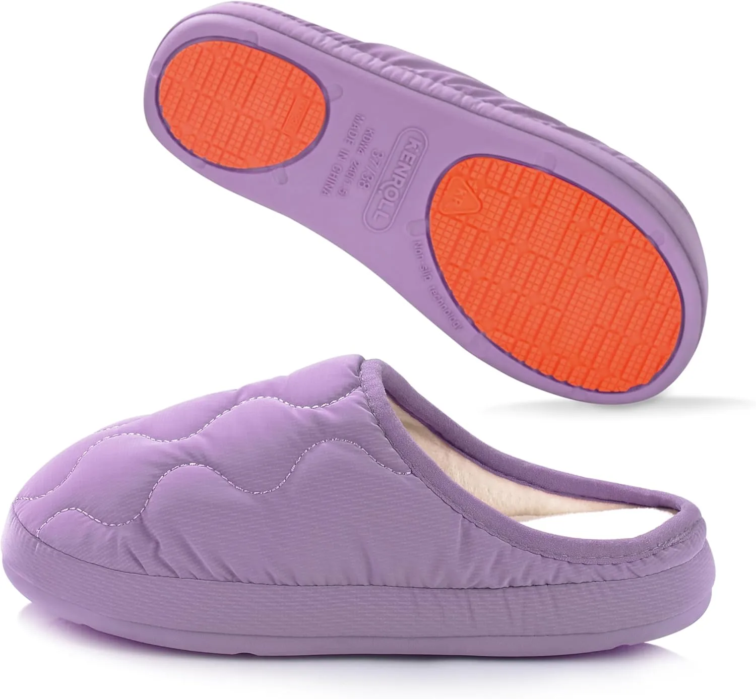 Non Slip House Slipper, Goose Down Fuzzy Memory Foam Slippers, Winter Warm Indoor Shoes for Women and Men