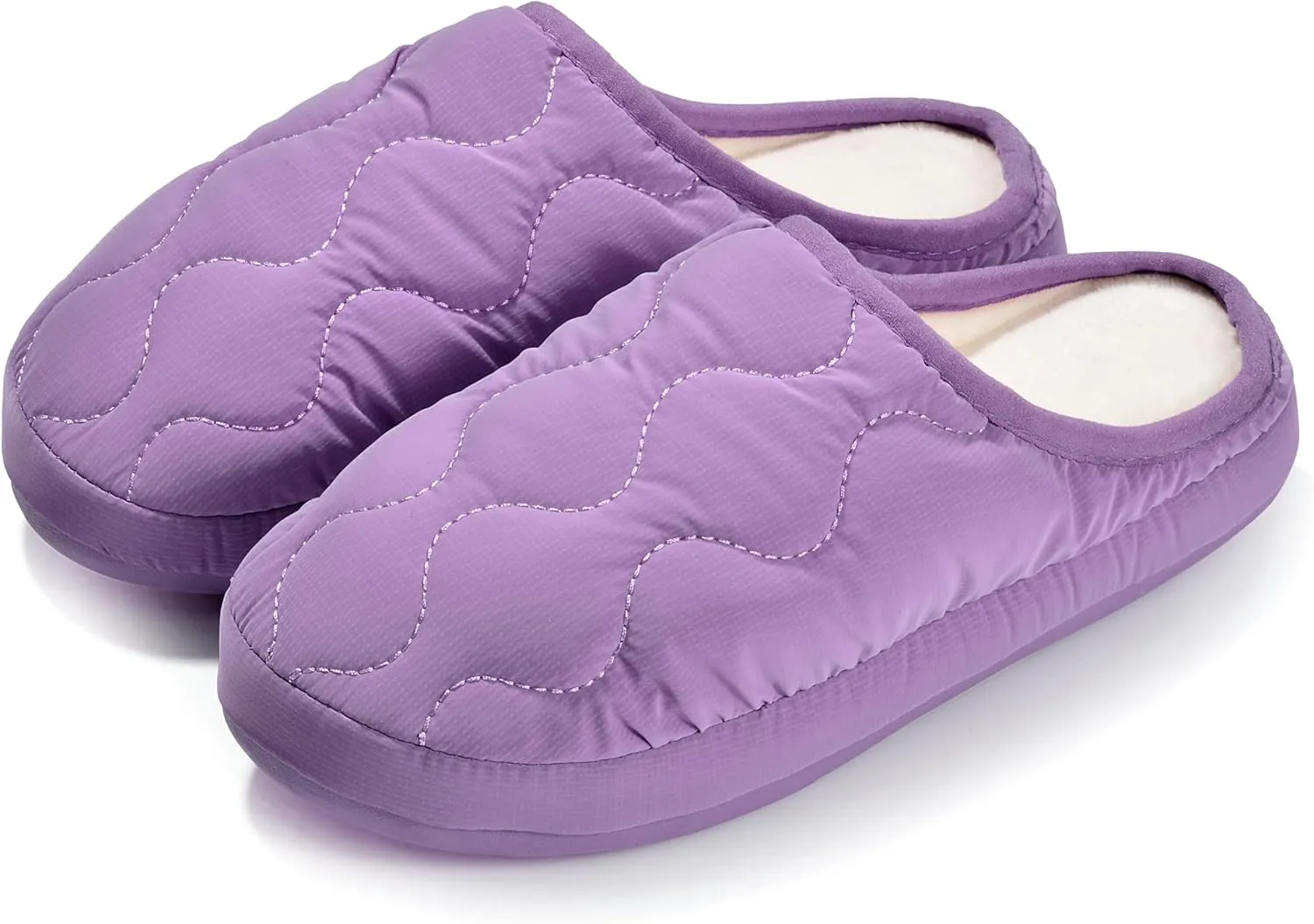 Non Slip House Slipper, Goose Down Fuzzy Memory Foam Slippers, Winter Warm Indoor Shoes for Women and Men