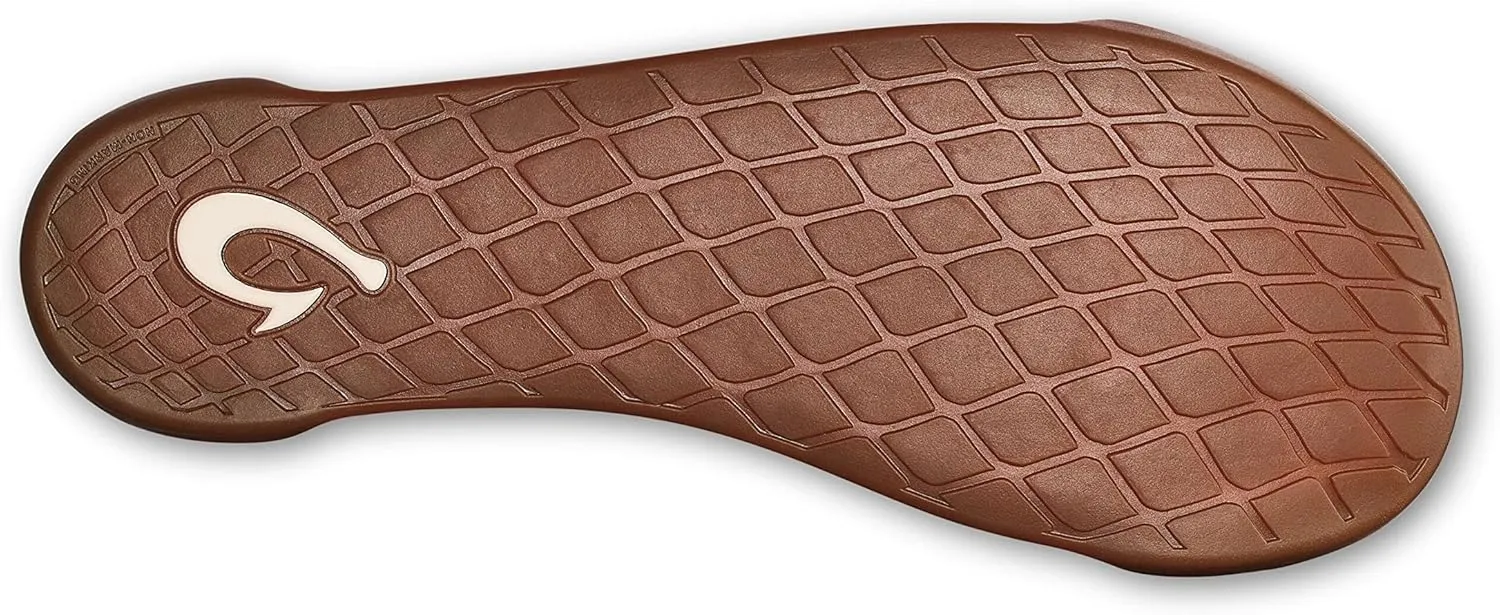 OLUKAI Kipuka Hulu Men's Leather Slippers, Premium Nubuck Leather Slip On Shoes, Shearling Lining & Gel Insert, Drop-In Heel Design