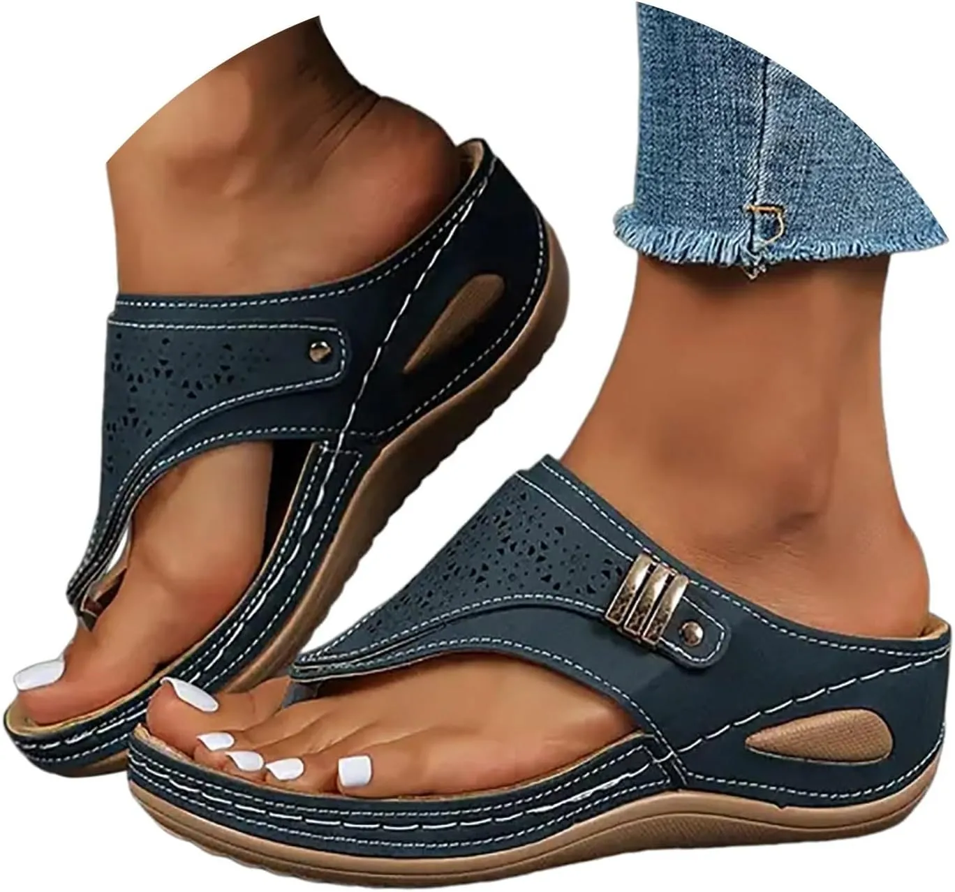 Orthopedic Sandals for Women, Women Summer Comfortable Sandals Arch Support Wedge Sandals 2025 Flip Flops Sandals