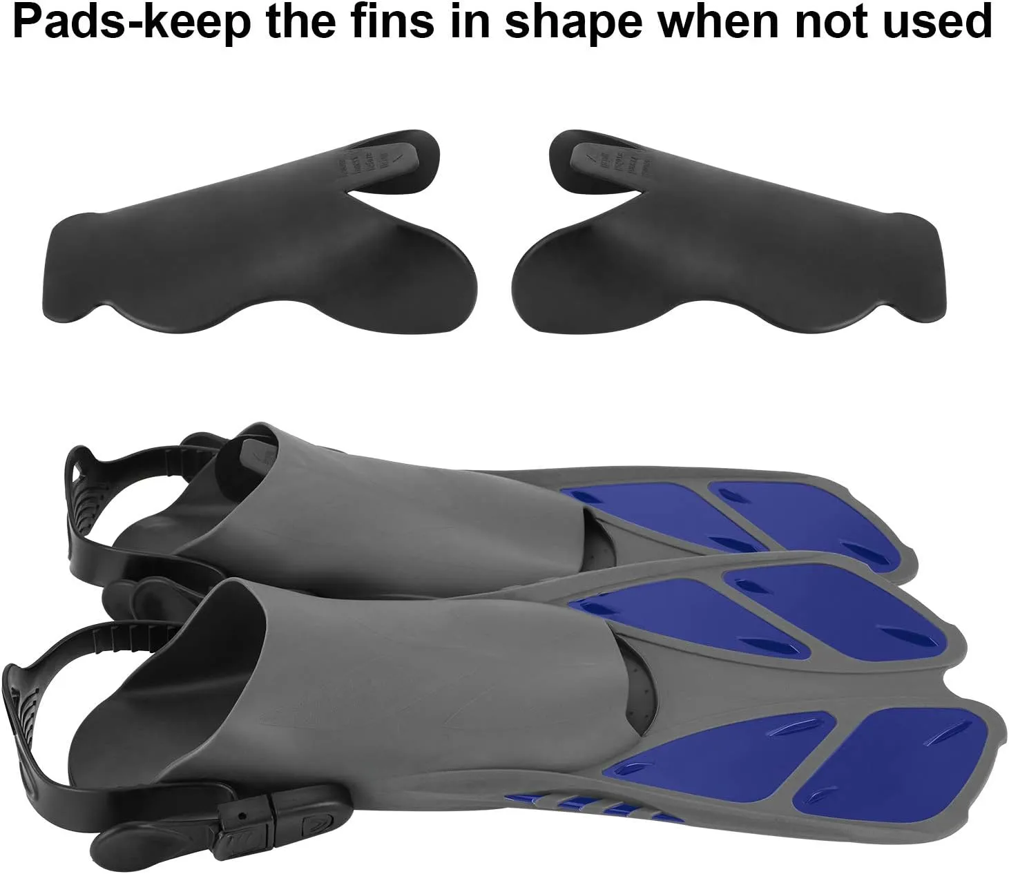 Oumers Snorkel Fins, Travel Size Adjustable Strap Diving Flippers with Mesh Bag and Extra Buckle Connector for Men Women Snorkeling Diving Swimming