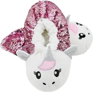 Panda Bros Kid's Animal Slipper Socks, Cartoon Cozy Fleece Indoor Slipper, Fluzzy Warm bedroom Shoes