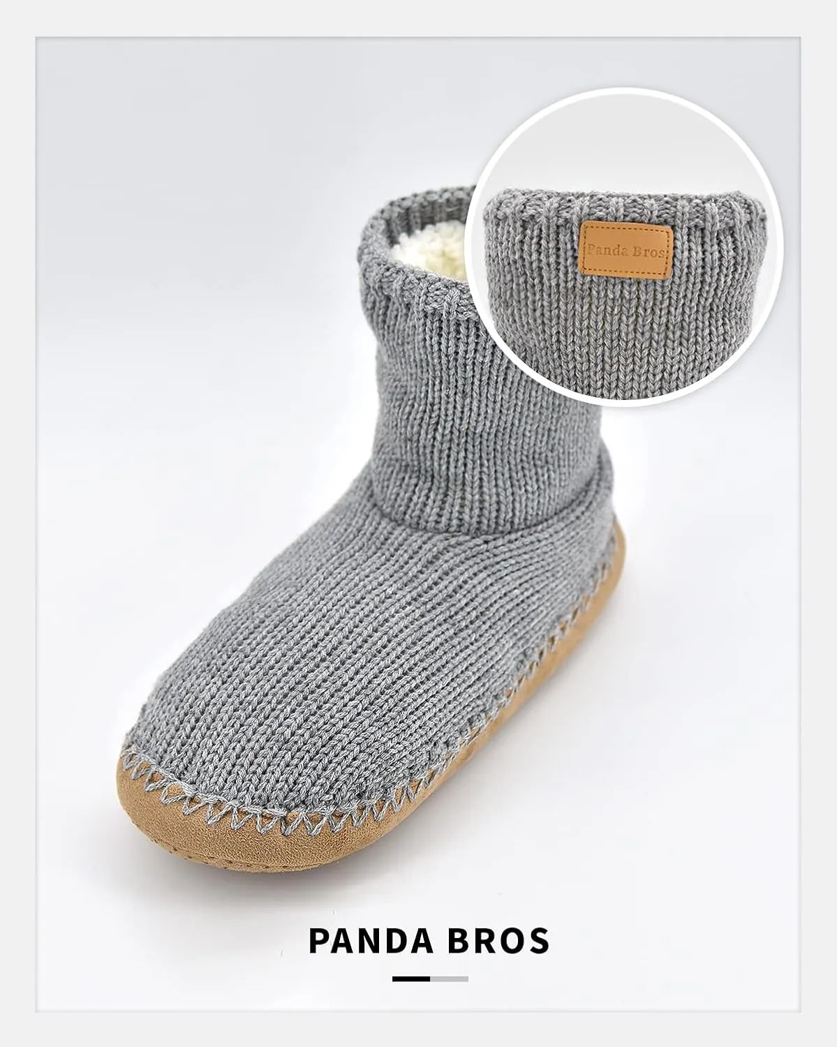 Panda Bros Slipper Socks Soft Cozy Thick House Indoor Boot Sock Shoes with Anti-Skid Bottom Soles for Men's