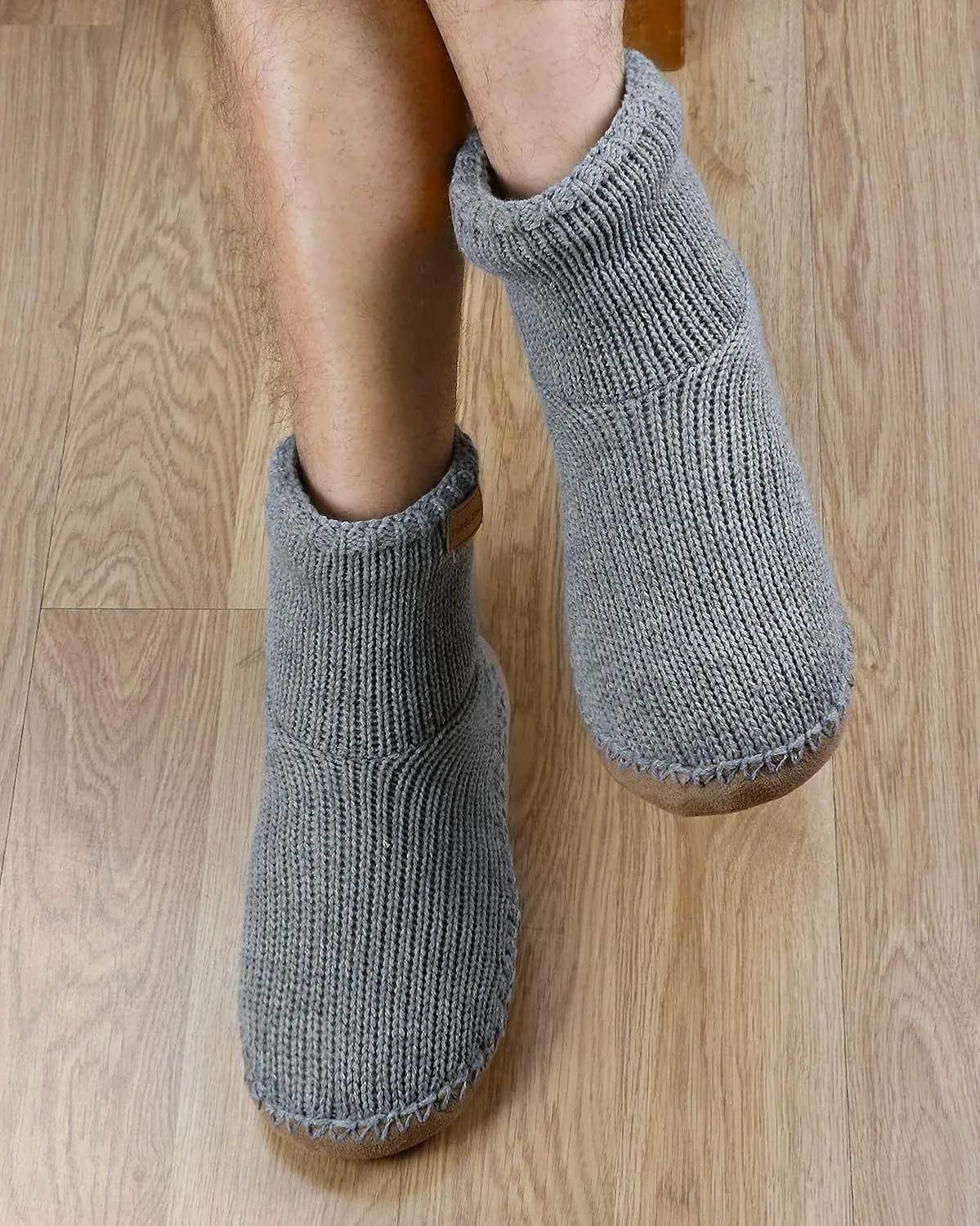 Panda Bros Slipper Socks Soft Cozy Thick House Indoor Boot Sock Shoes with Anti-Skid Bottom Soles for Men's