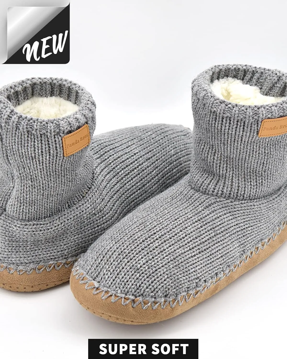 Panda Bros Slipper Socks Soft Cozy Thick House Indoor Boot Sock Shoes with Anti-Skid Bottom Soles for Men's