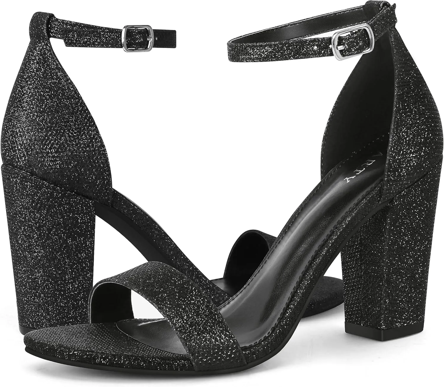 PARTY Women's Chunky Heels Open Toe Ankle Strap 3 inch Heeled Sandals