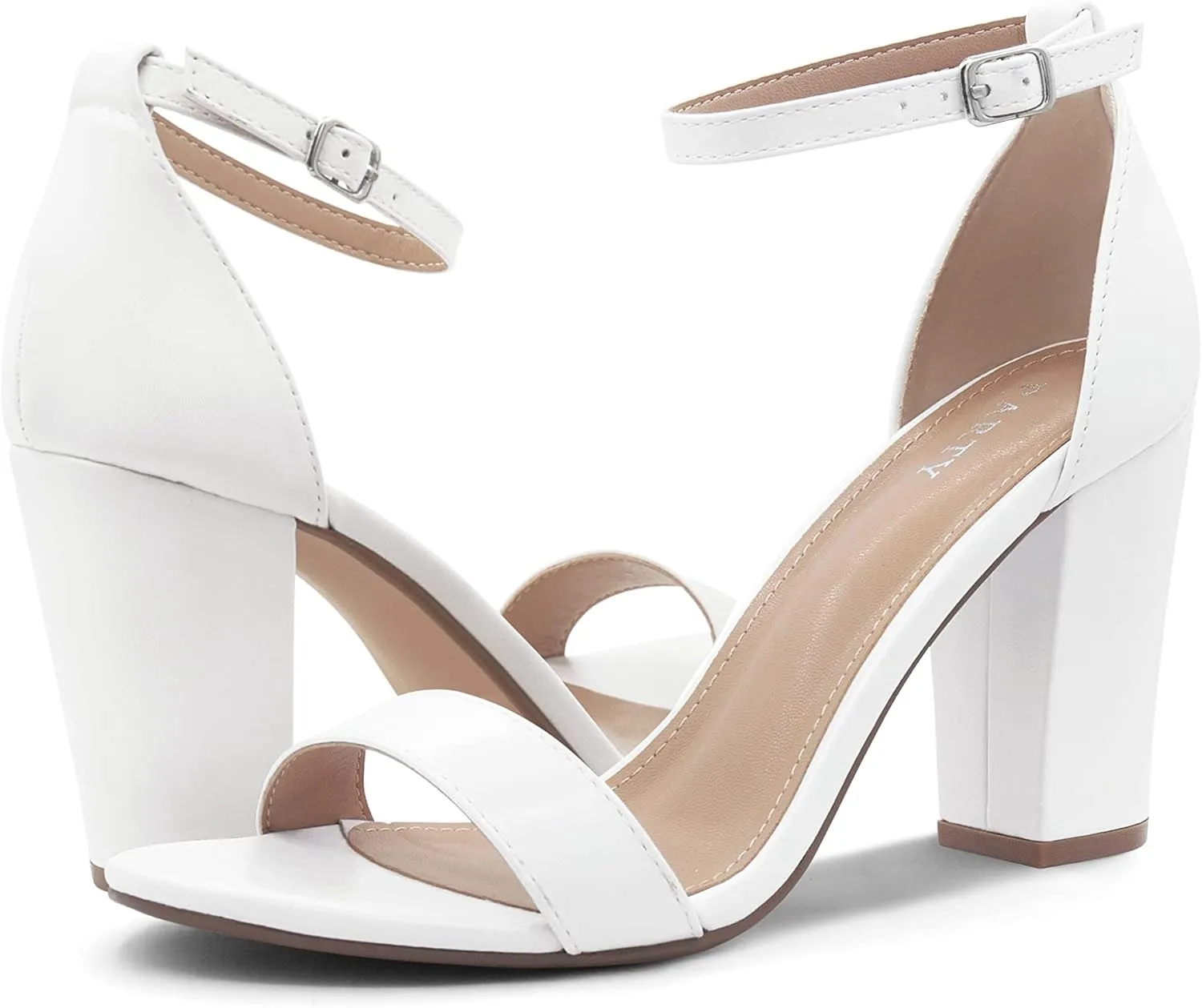PARTY Women's Chunky Heels Open Toe Ankle Strap 3 inch Heeled Sandals